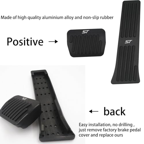 Hecotrax for Ford Explorer 2026 2025 2024 2023-2020 Aluminum Performance Pedals Set Non-Slip Accelerator and Brake Pedals Cover No Drill Brake Gas Accelerator Accessories (Black) by Hecotrax - Used condition - Image 3