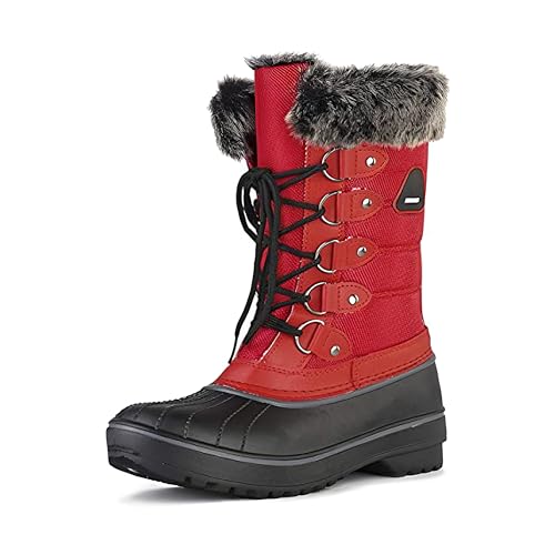 DREAM PAIRS Women's Snow Boots 12 Red