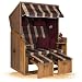 Produktbild Strandkorb Hanse Strandkorb Ostsee XXL Volllieger - 2-Sitzer 120cm breit, ideal für Garten, Terrasse und Balkon (Rot Grün Beige Kariert, Zerlegt)