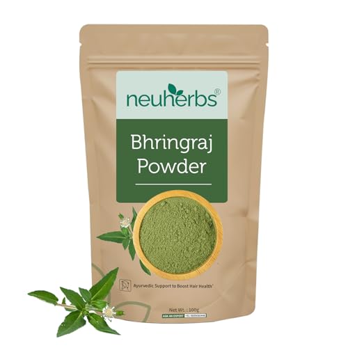 Image of Neuherbs Bhringraj Powder 100g | Ayurvedic Hair Mask for Hair Growth, Scalp Nourishment & Hair Care | 100% Pure & Natural Herbal Powder