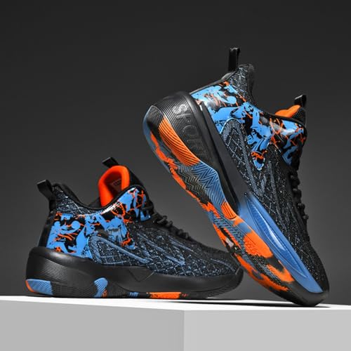 Mens Fashion Mid Top Breathable Mesh Lace Up Basketball Shoes Lightweight Non Slip Sport Sneakers for Walking Running Tennis Volleyball4