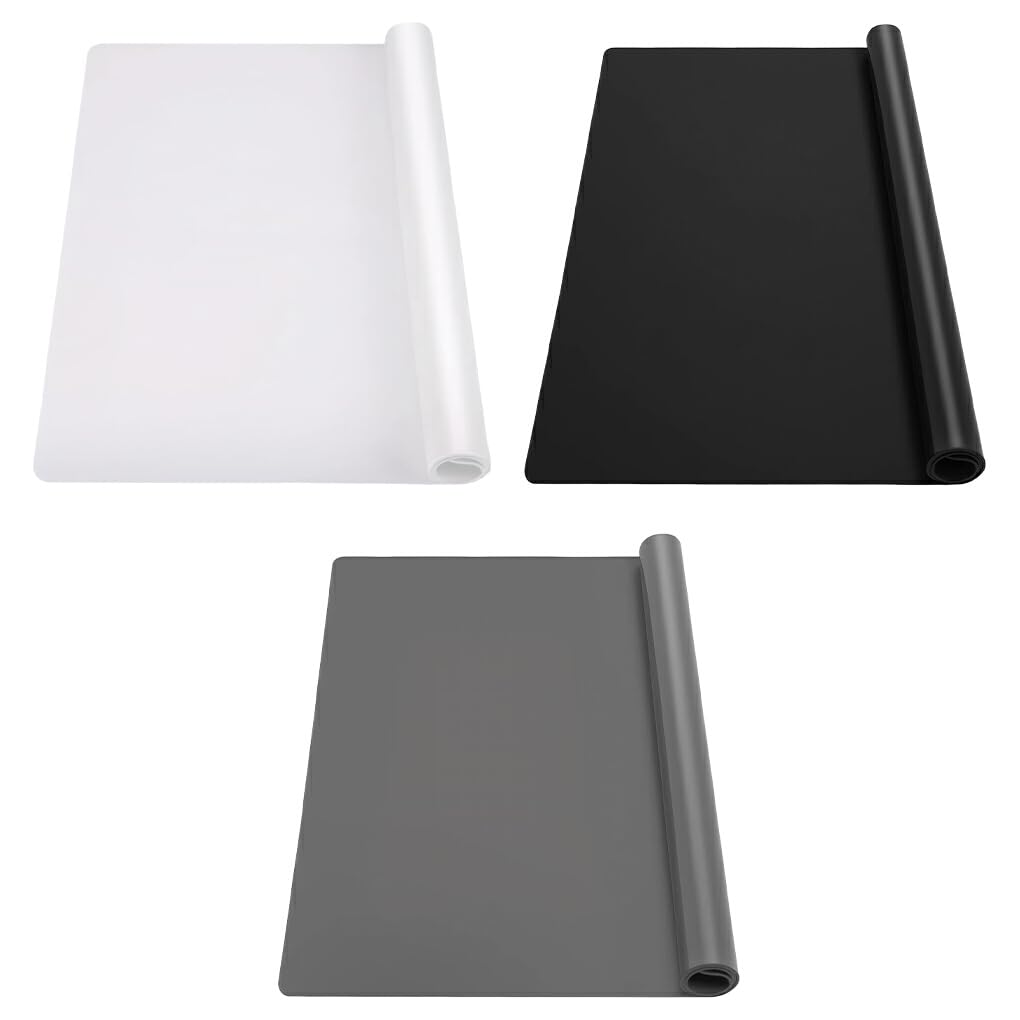 VUIUYOIES Tapis de Plat à Manger Tapis en Silicone Extra Large et épais pour napperon de Table Tapis en Silicone napperon de Table de Nombreuses utilisations, Noir