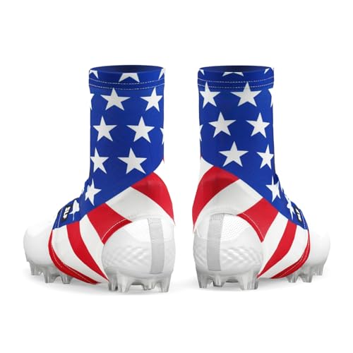 SLEEFS Spats/Football Cleat Covers [1 Pair - S/M American Flag] - Laces Covers/Wraps for Football, Baseball, Soccer, and Field Hockey - Youth and Adult Sizes for Men, Boys and Girls - Small/Medium