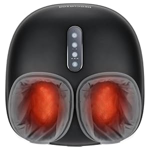 Medcursor Electric Shiatsu Foot Massager Machine with Soothing Heat, Deep Kneading Therapy for Foot Pain and Circulation, Multi-Level Settings & Air Compression, for Home or Office Use (Renewed)
