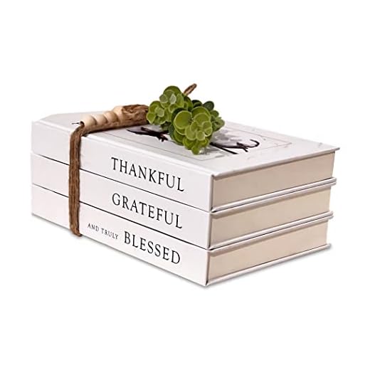 Decorative Book Set | Fashion Decoration Book | Real Farmhouse Blank Hardcover Book For Decor | Fashion Designer Quote Books | Thankful, Grateful, Blessed | Display Books For Coffee Tables And Shelves