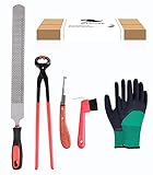 Ueemph Farrier Tools 16-inch,Horseshoe Pliers Tool for Horses,Rasp Hoof Cutter Set, Horses Hoof Trimmers Tools, Suitable for hoof Trimming of Goats, Sheep, Alpaca, Pigs, Horse Pick, Cattle, Donkeys.