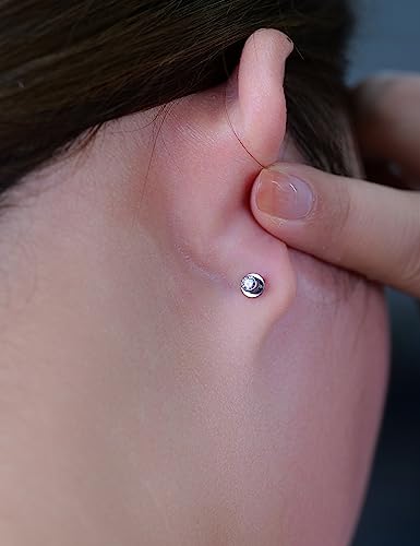 limerencia Hypoallergenic G23 Implant Grade Titanium Screw Back Earrings Tragus 20G Helix F136 Piercing Post for Sensitive Ears Cartilage2