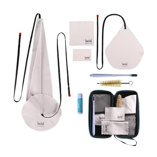 Imelod Saxophone Cleaning kit with Case for Alto Tenor Clarinet Flute and other Wind & Woodwind Struments Including Sax Cleaning Cloth(4pcs),Mouthpiece Brush(Dark Gray)