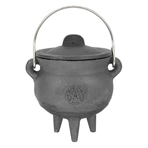 Caldero de hierro fundido de Halloween - Olla de caldero de bruja, hervidor de caldero negro | Práctico accesorio para caldero de bruja, seguro en cualquier superficie, cubo para caldero de Halloween,