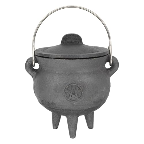Caldero de hierro fundido de Halloween - Olla de caldero de bruja, hervidor de caldero negro | Práctico accesorio para caldero de bruja, seguro en cualquier superficie, cubo para caldero de Halloween,