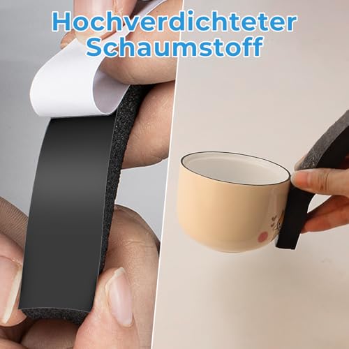 Storystore Dichtungsband Selbstklebend, Schaumstoff Dichtungsband 25 mm(B) x10 mm(D), Moosgummi selbstklebend für Tür Fenster, türdichtung, wetterfest, Anti-Kollision, Schalldämmung, Gesamtlänge 5 m