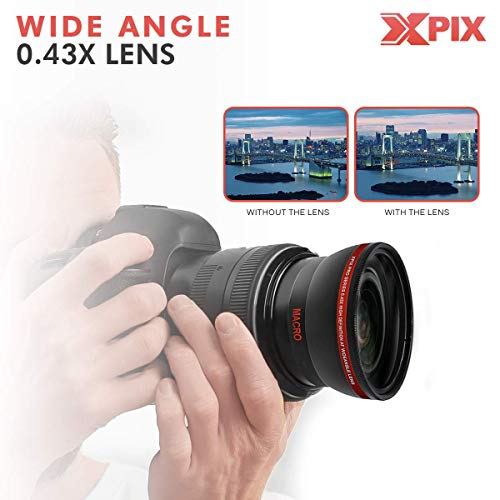 58Mm Hd 2.2X Telephoto And 0.43X Wide Angle + Xpix Platinum Photo Accessories & Travel Bag For Canon Rebel (T6S T6I T5I T4I T3I T3 T2I T1I Xt), Eos (700D 650D 600D 1100D 550D 500D 100D) #TOP6