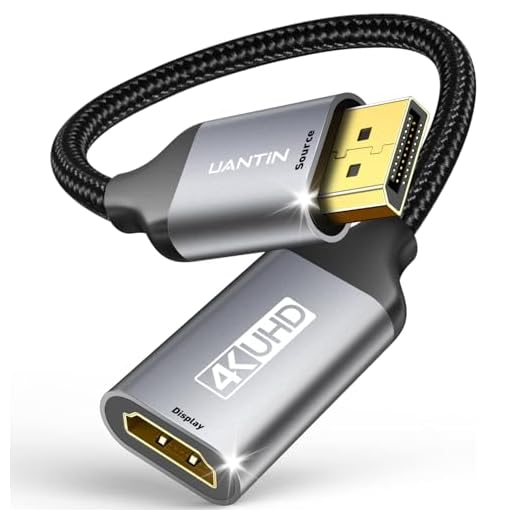 UANTIN Display Port to HDMI 4K Adapter | Braided DP DisplayPort Male to HDMI Female Uni-Directional Converter for PC Dell HP AMD NVIDIA Laptop HDTV Monitor and Other Passive