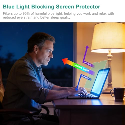 Image of 2-Pack Blue Light Blocking Screen Protector for 14 Inch MacBook Pro (2021-2025, M5, M4, M3, M2, M1, Pro /Max), Matte Cover Anti Glare Film Eye Protection Shield for Mac 14in, Anti-Scratch Protector