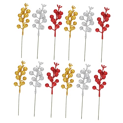 Toddmomy 24 Peças Decorações De Natal Artificiais Adornos De Frutas Para Artificiais Para Ramos De B