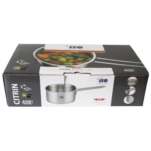 ELO 7243626 Stieltopf aus Edelstahl mit langem Griff, 16 cm