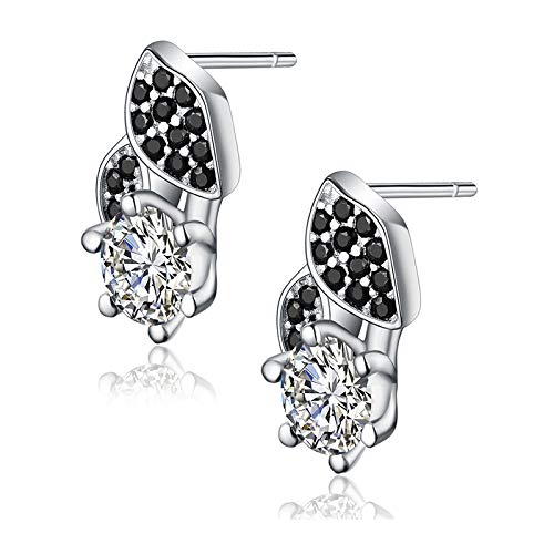 Boucles d'oreilles en argent 925 et spinelle noir de 1.8g