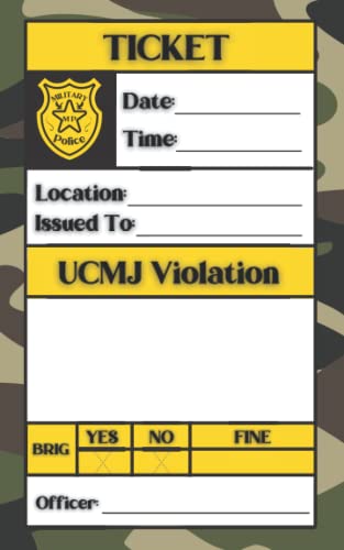 Kids Military Police Ticket Book for Police Officer Imaginary Play: MP Pretend Play for Preschool and Elementary School Boys and Girls