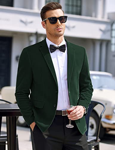 Coofandy Men Velvet Suit Jackets Blazer Slim Fit Dinner Tuxedo Vintage Jackets Army Green #TOP3