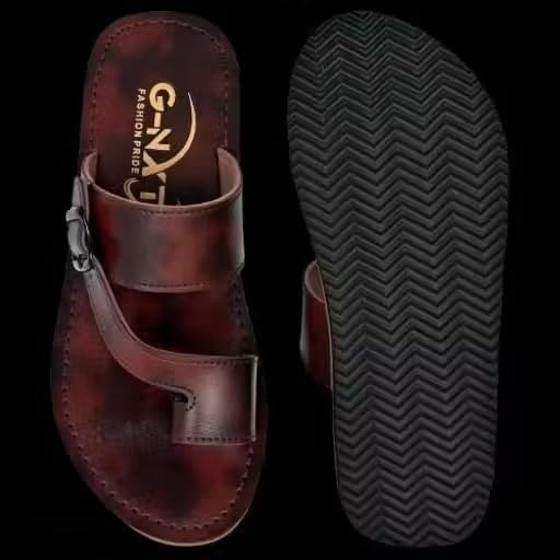 Image of Men Synthetic Flip Flop Sandal With Adjustable Buckle Strap Rubber Sole Casual Comfortable Pair For Daily Use