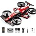 HT45 Mini 2-in-1 RC Drone for Kids, Land & Air Stunt Racer with Ground Drift, 360° Flips, Altitude Hold, 3 Speed Modes, LED Lights and 3 Speed Modes, Gifts for Boys and Girls