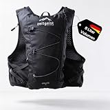 zeitgeist OUTDOOR Laufrucksack Herren und Damen 8L optimale Passform atmungsaktiv ultraleichter Trailrunning Rucksack Trailrunning Weste Laufweste (8L (1. Gen) - sw, M-L)