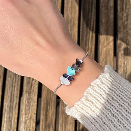MJartoria Zodiac Sign Choker Necklace & Bracelet Set – Natural Stone Crystal Healing Jewelry Gift For Women