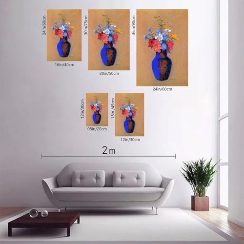 Fleurs sauvages Odilon Redon cadre toile pour mur blanc triste - 7