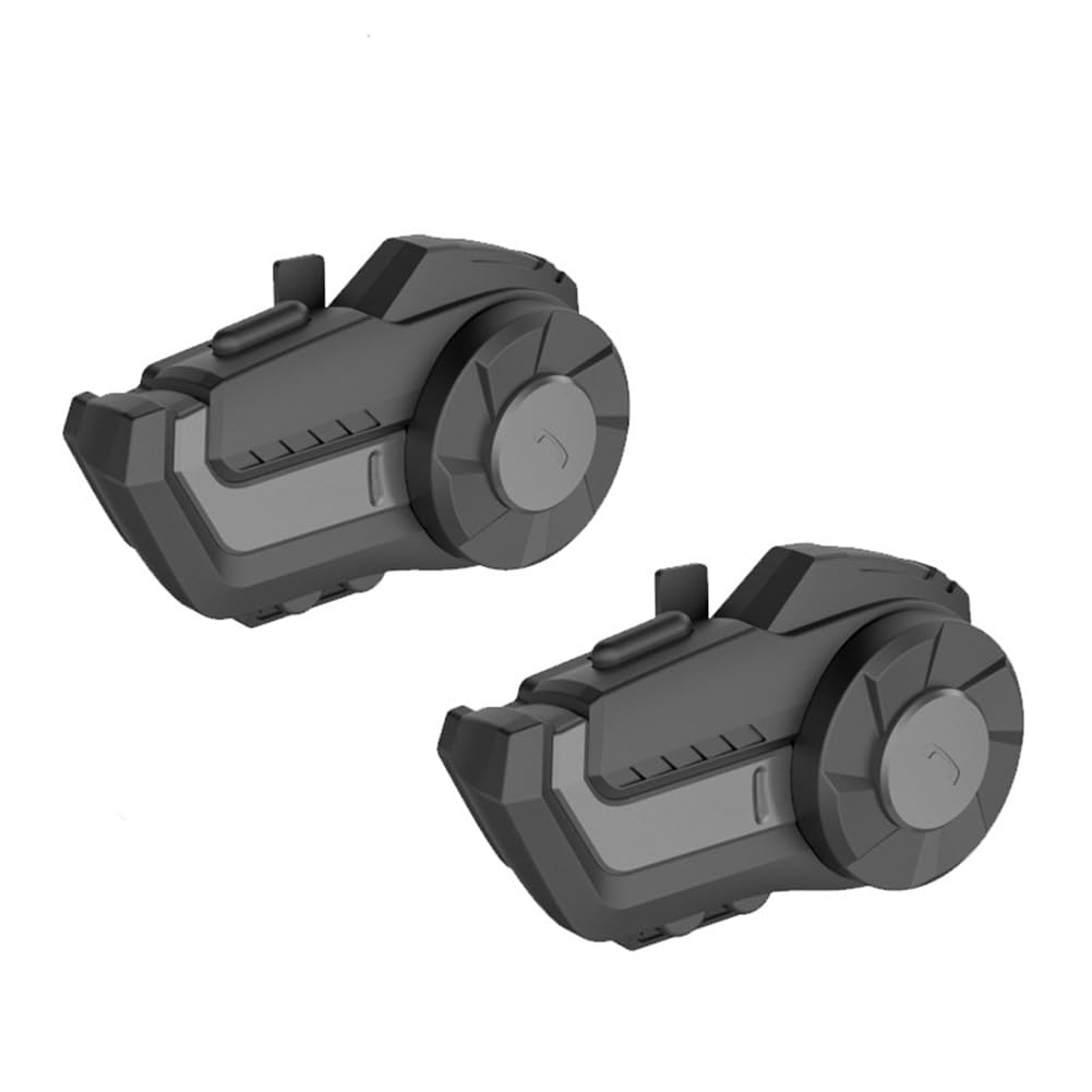 BIGFOX Intercomunicador Casco Moto Bluetooth para Motocicletas, Gama Comunicación Intercom de 800m con Efecto de Sonido Estéreo, FM y Función de Emparejamiento Rápido Impermeabilidad (2 Paquete)