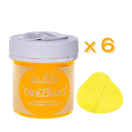 6 X La Riche Directions Semi-Permanent Hair Color 88ml Tubs - Bright Daffodil