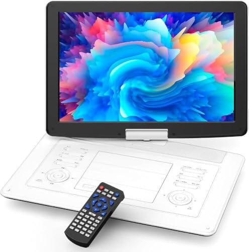 ポータブルdvdプレーヤー 17.9型 液晶 15.6インチ超大画面 内蔵ダブルスピーカー 5000mAh大容量充電式バッテリー 6時間連続再生 折りたたみ 高耐久性 270°回転 車載 操作簡単 USB SDカード対応 AV入出力 TV同期可能 ラストメ