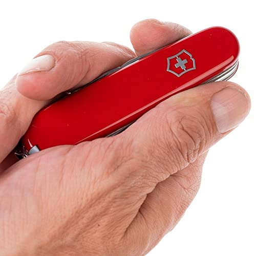 Victorinox Taschenmesser Huntsman (15 Funktionen, Grosse Klinge, Dosenöffner, Korkenzieher, Pinzette, Schere) rot – Ansicht 3
