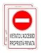 Joffreg Cartello Proprietà Privata Divieto di Accesso in Alluminio,18 x 25 cm,Facile da installare,per Uso Interno o Esterno,Resistente UV,Resistente alle intemperie,2 pz