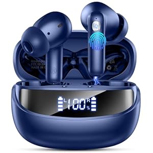 2026 Nerunsa Bluetooth Kopfhörer, Kopfhörer Kabellos Bluetooth 5.4 HiFi Stereo, 50 Std Spielzeit In Ear Kopfhörer mit 6 ENC Noise Cancelling Mics, Ohrhörer mit LED-Anzeige, IP7 Wasserdicht