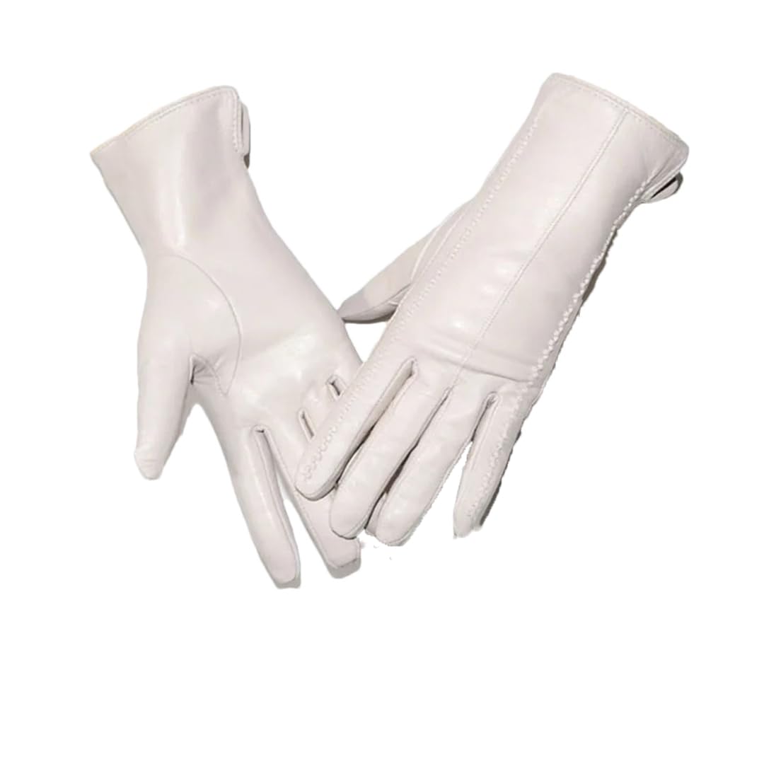 Damen-Schaffellhandschuhe, Winter, Warm, Kurz, Dünn, Touchscreen, Outdoor, Fahren, Lederhandschuhe