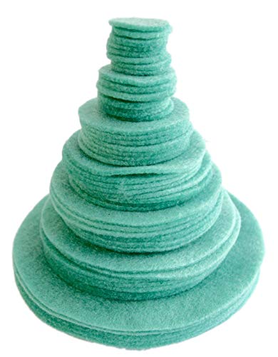 Image of Playfully Ever After Sea Greeen Craft Felt Circles (Mixed Size Pack - 56pc)