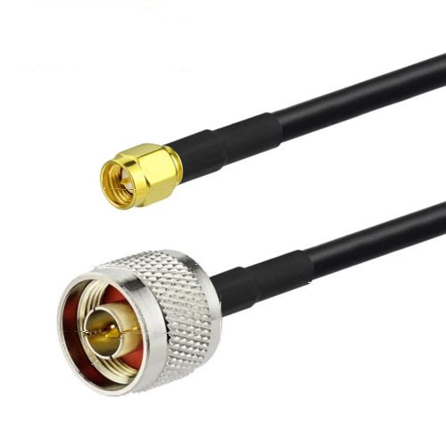 2-Pack SMA Male to N Type Male RFC195 Antenna Adapter Coaxial Pigtail Cable 1m
