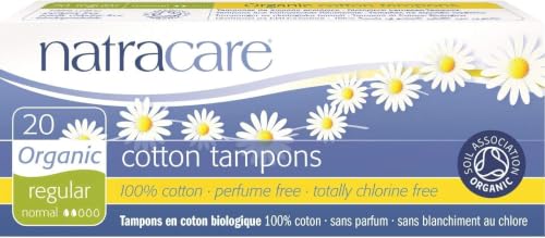 Natracare Organic Cotton Non-applicator Tampons | Regular Absorbency Pack of 20 x 6 | Toxin-Free, Plastic-Free