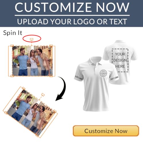 Camisas Polo de Golf Personalizadas para Adultos Unisex, Diseña tu Propia Jersey de Golf con Impresión en 4 Lados miniatura 5