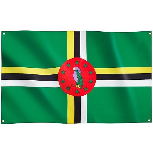 Zac's Alter Ego 5 x 3 Feet Large Dominica Flag - Great for Carnivals & Festivals