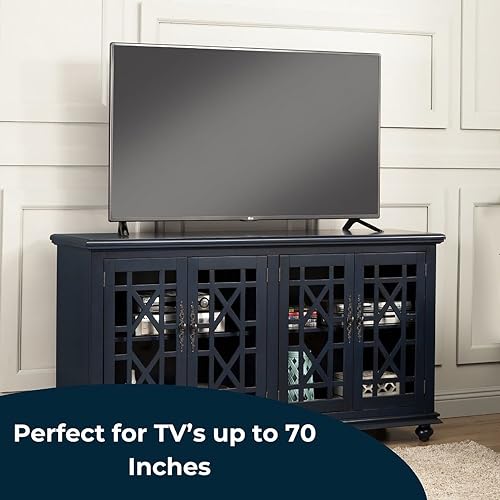 Image of Martin Svensson Home Elegant 63 inch Wood Entertainment Center, Catalina Blue