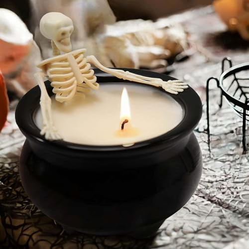 Skeleton Candle Decorations Indoor, Gothic Vintage Fall Home Decor for Farmhouse Room Apartment...