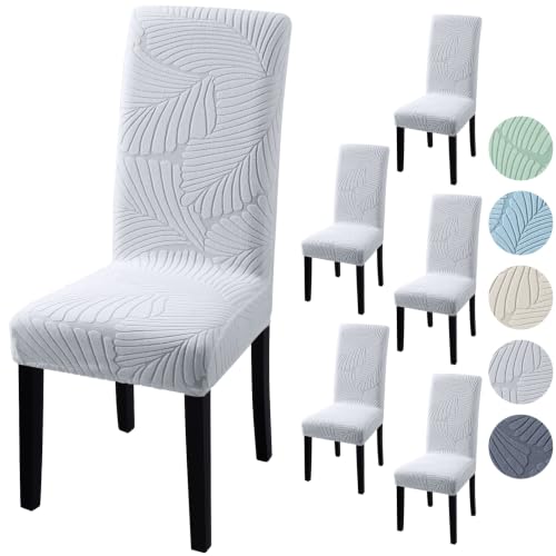 Fuloon Stretch Dining Chair Covers Set of 6, Washable Jacquard Slipcovers