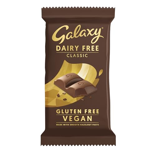 Galaxy Dairy Free Chocolate Bar Classic Dairy Free Vegan Plant-Based Smooth & Creamy Gluten Free Milk Alternative Suitable for Vegans Lactose Free Delicious Vegan Snack 100g