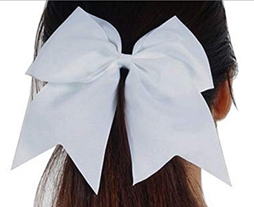Glitter Cheer Bows - Cheerleading Softball Gifts For Girls And Women Team Bow With Ponytail Holder Complete Your Cheerleader Outfit Uniform Strong Hair Ties Bands Elastics By Kenz Laurenz (1) (Blue) #TOP3
