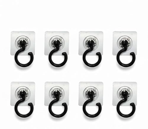 DORLANK 360° Rotating Wall Hook Holder for Kitchen & Home, Heavy Duty Waterproof No Drill Wall Hanger for Bathroom – Wall & Ceiling Mount Hooks (360° Rotating Hook Single, 8)