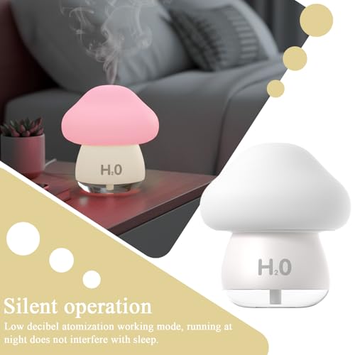 Humidificateur à piles compact avec veilleuse 7 couleurs intégrée