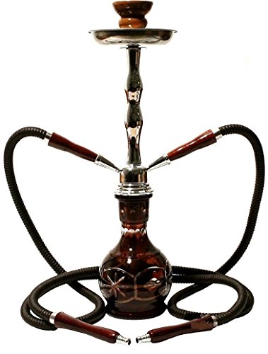 Zebra Smoke Starter Series: 18" 2 Hose Hookah Combo Kit Set w/Instant Charcoal, Herbal Molasses (Red)