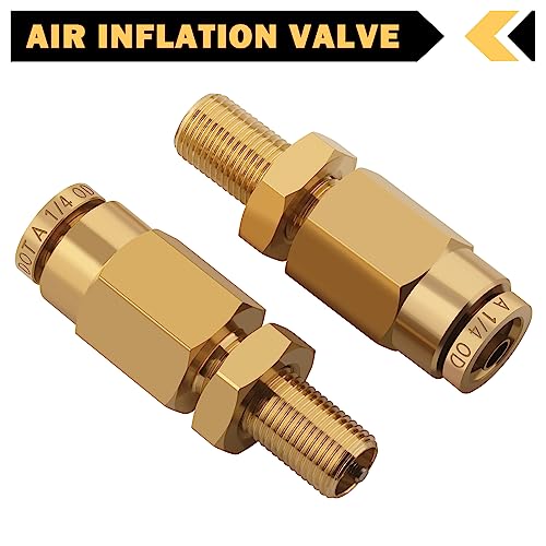 Cheemuii 1/4" Inflation Schrader Valve With Push To Connect For 1/4" Od Air Line Tubing And Air Spring Suspension For Semi Truck Trailer Tractor #TOP4
