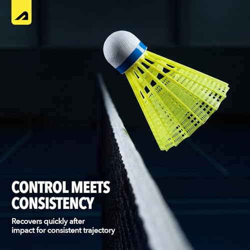 Image of Boldfit Badminton Shuttlecock Set 3pcs High Durability Badminton Nylon Shuttle with Natural Wood Cork Base Ideal for Daily Practice for Beginners & Players Rally 200 Yellow (Pack of 3)